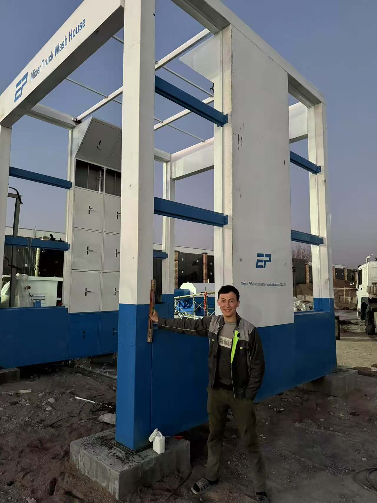 Enpu Construction Vehicle Wash System installed at a customer site